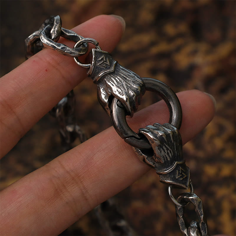 WorldNorse Handmade Viking Fist Silver Cable Bracelet / Necklace - image 7