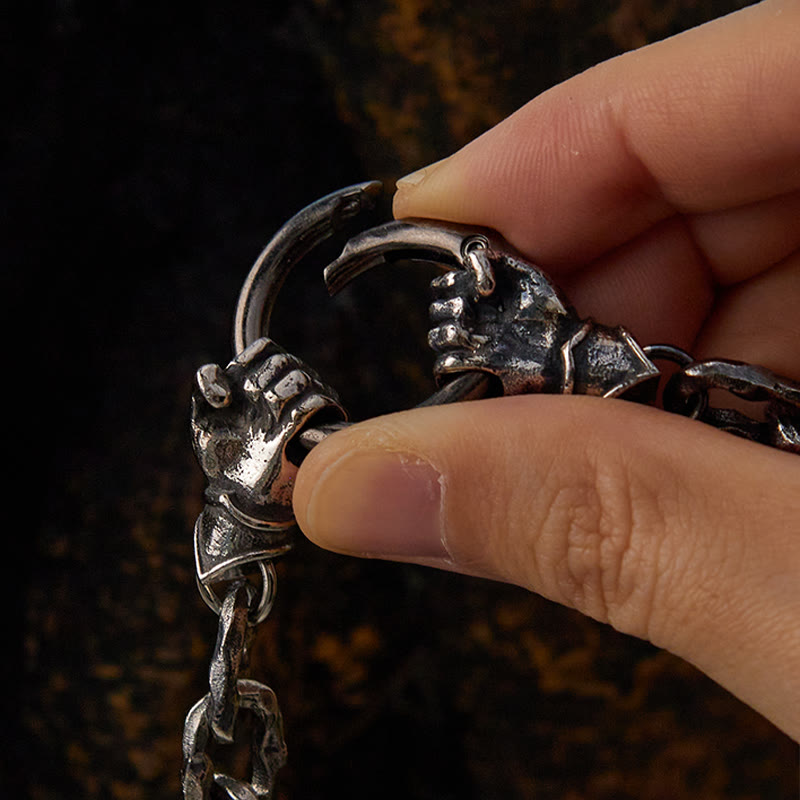 WorldNorse Handmade Viking Fist Silver Cable Bracelet / Necklace - image 3
