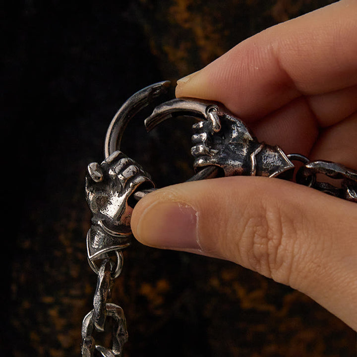 WorldNorse Handmade Viking Fist Silver Cable Bracelet / Necklace - image 3