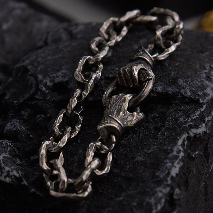 WorldNorse Handmade Viking Fist Silver Cable Bracelet / Necklace - image 6