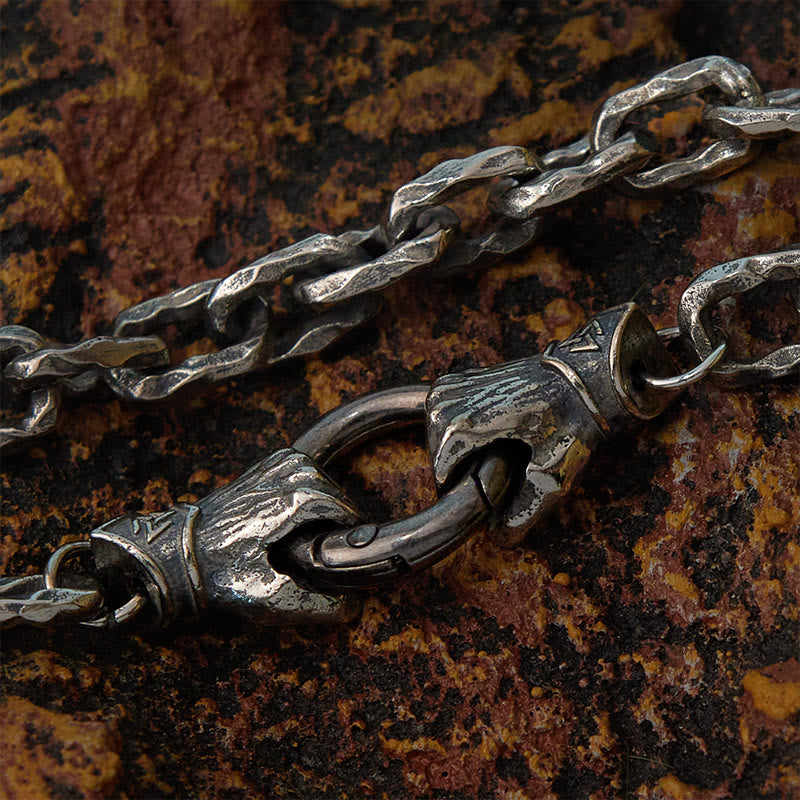 WorldNorse Handmade Viking Fist Silver Cable Bracelet / Necklace - image 1
