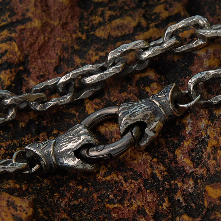 WorldNorse Handmade Viking Fist Silver Cable Bracelet / Necklace - image 1