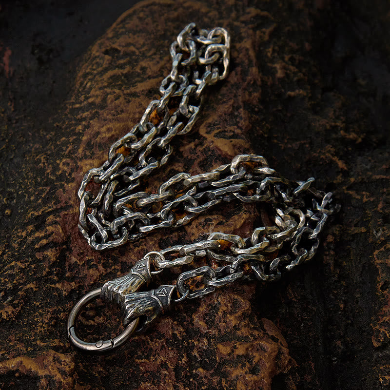 WorldNorse Handmade Viking Fist Silver Cable Bracelet / Necklace - image 11
