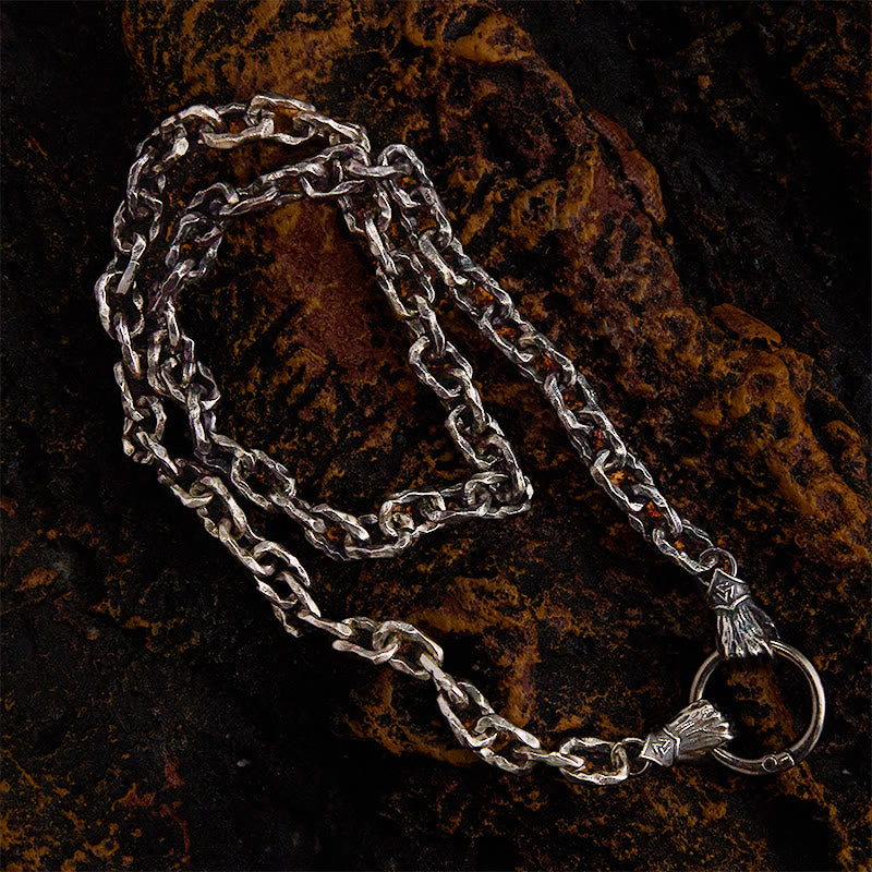 WorldNorse Handmade Viking Fist Silver Cable Bracelet / Necklace - Necklace 62cm - image 8