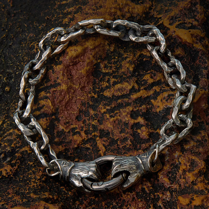 WorldNorse Handmade Viking Fist Silver Cable Bracelet / Necklace - Bracelet 24cm - image 0