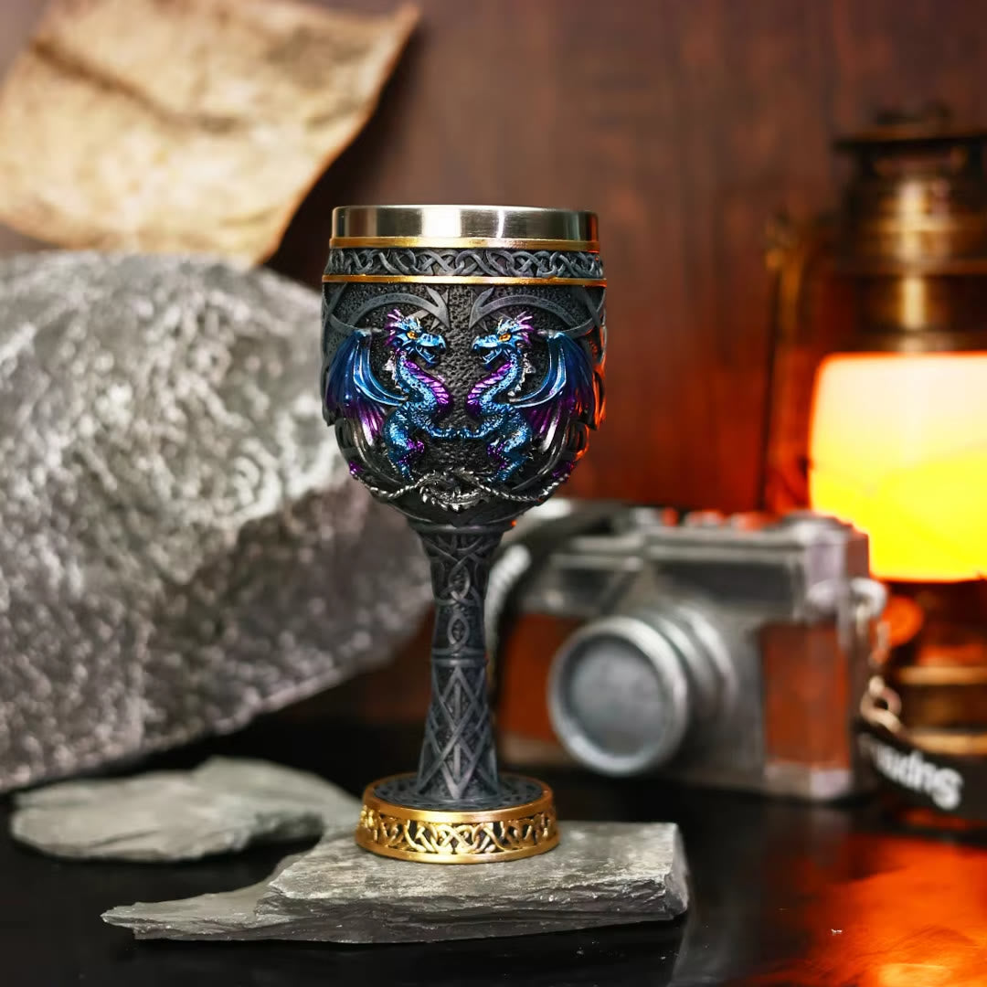 WorldNorse Celtic Knot Double Dragon Goblet - image 3