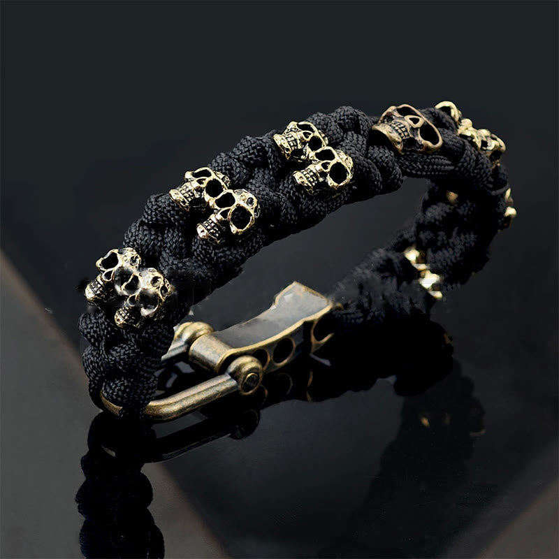 WorldNorse Skull Paracord Bracelet - Double Row Rope - Black - image 10