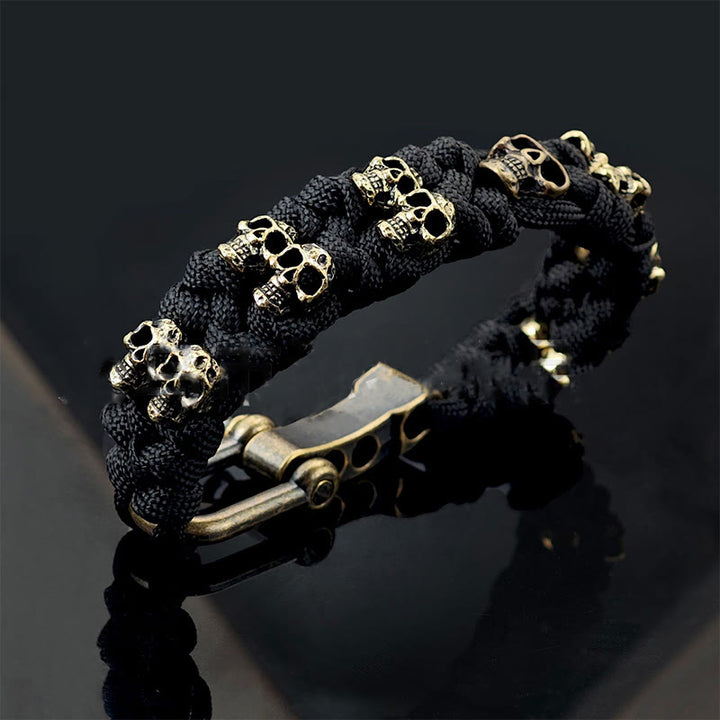 WorldNorse Skull Paracord Bracelet - Double Row Rope - Black - image 10