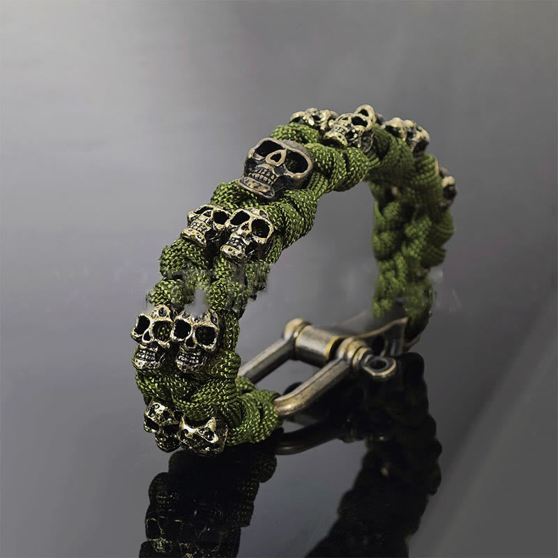 WorldNorse Skull Paracord Bracelet - Double Row Rope - Green - image 7