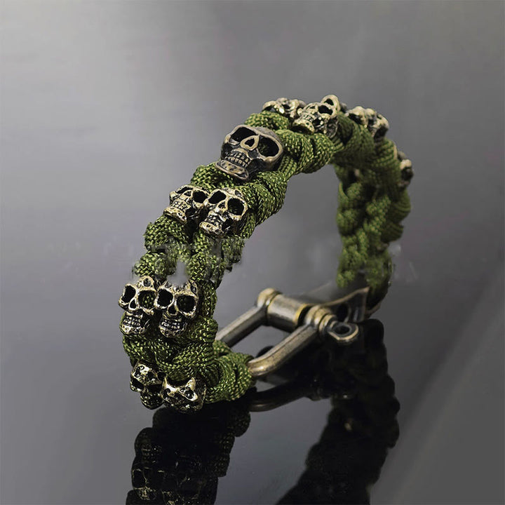 WorldNorse Skull Paracord Bracelet - Double Row Rope - Green - image 7