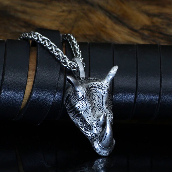 WorldNorse Rhino Head Animal Necklace - image 2