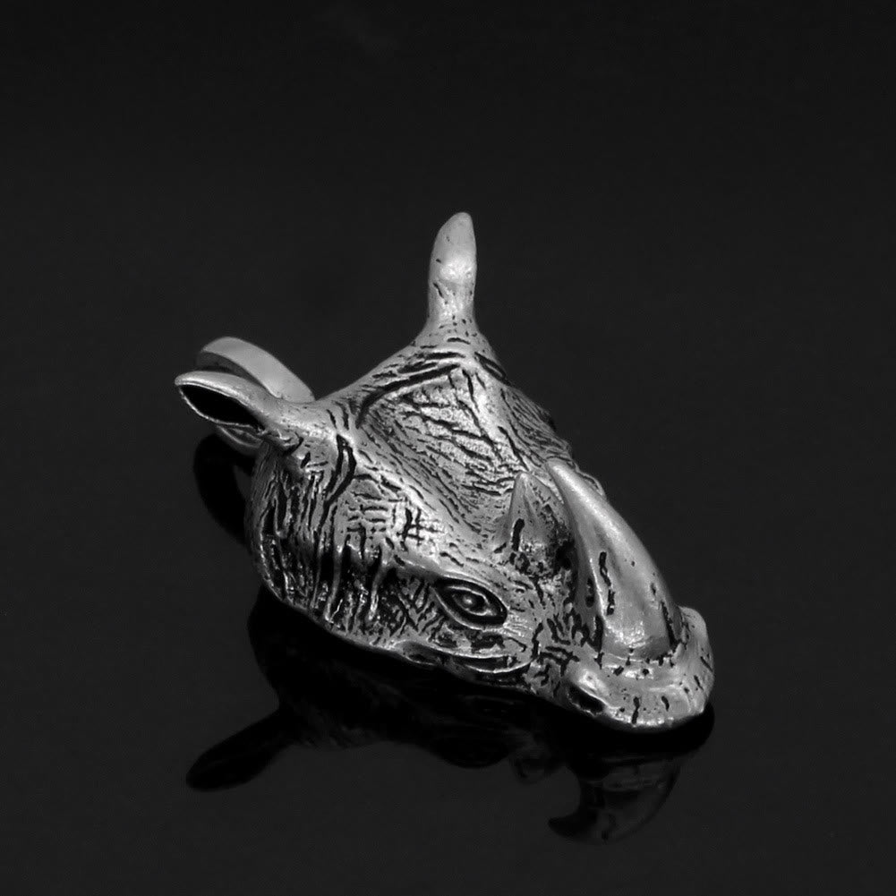 WorldNorse Rhino Head Animal Necklace - image 3