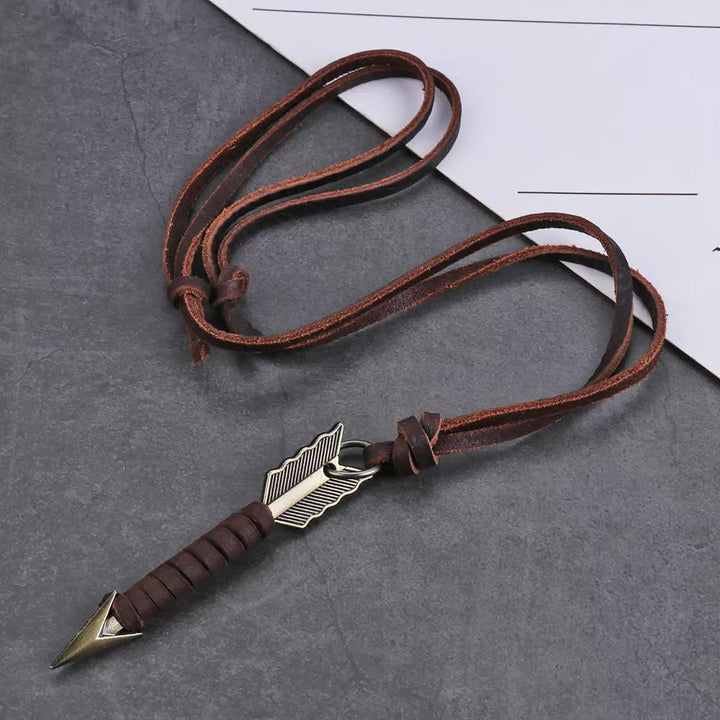 WorldNorse Vintage Arrow Finn Leather Necklace - image 3