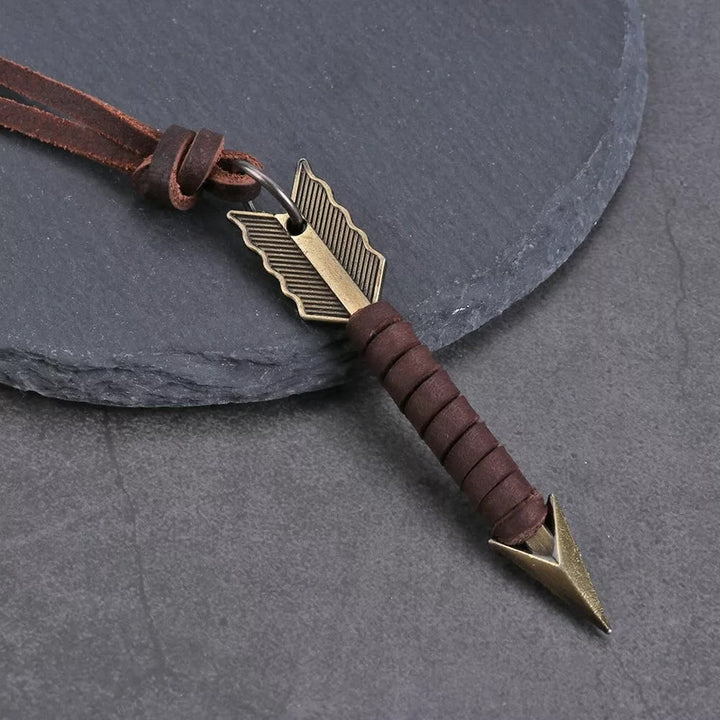 WorldNorse Vintage Arrow Finn Leather Necklace - image 1
