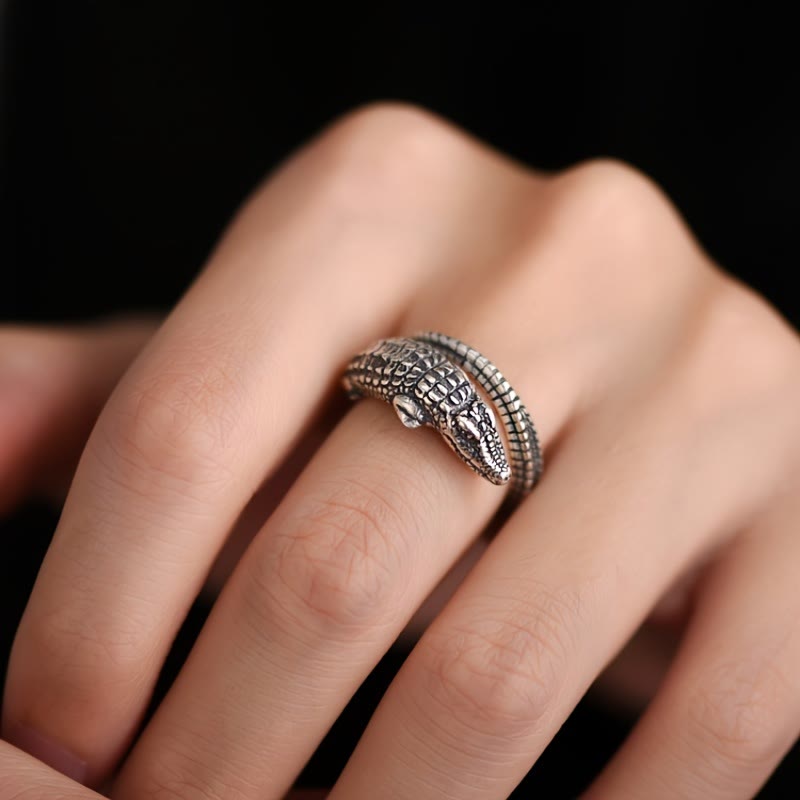 WorldNorse  Men's Retro Crocodile Opening Ring