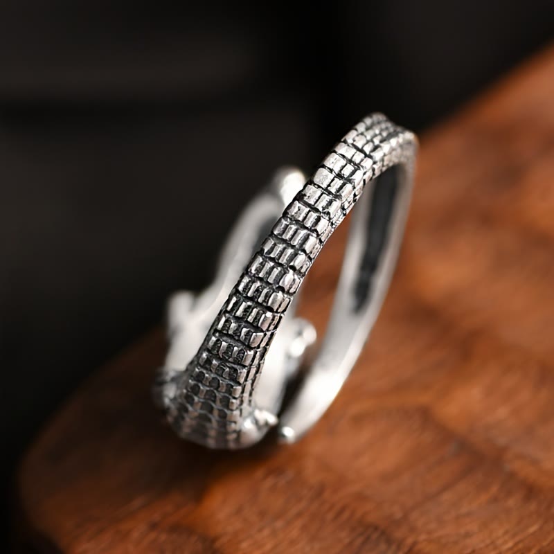 WorldNorse  Men's Retro Crocodile Opening Ring