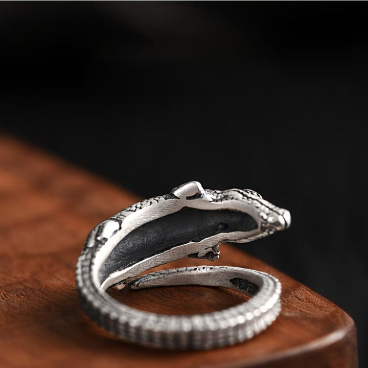 WorldNorse  Men's Retro Crocodile Opening Ring