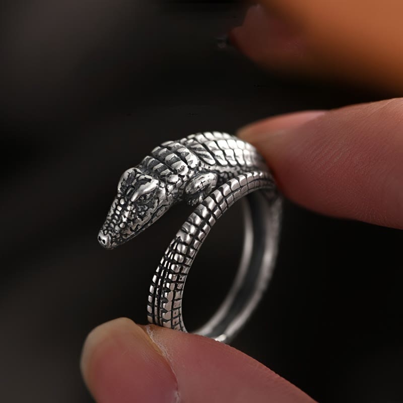 WorldNorse  Men's Retro Crocodile Opening Ring - image 0