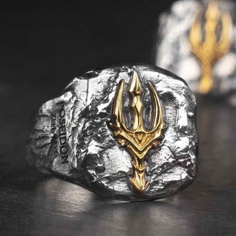 WorldNorse Vintage Poseidon Trident Adjustable Ring - Adjustable - image 0