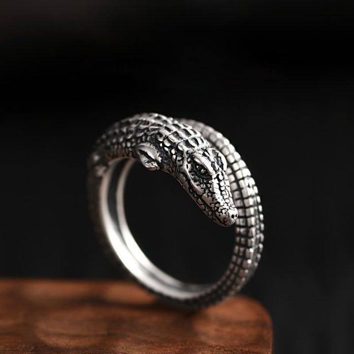 WorldNorse  Men's Retro Crocodile Opening Ring
