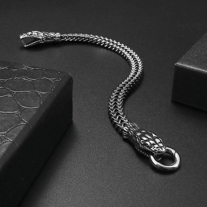 WorldNorse Double Snake Head Men Bracelet