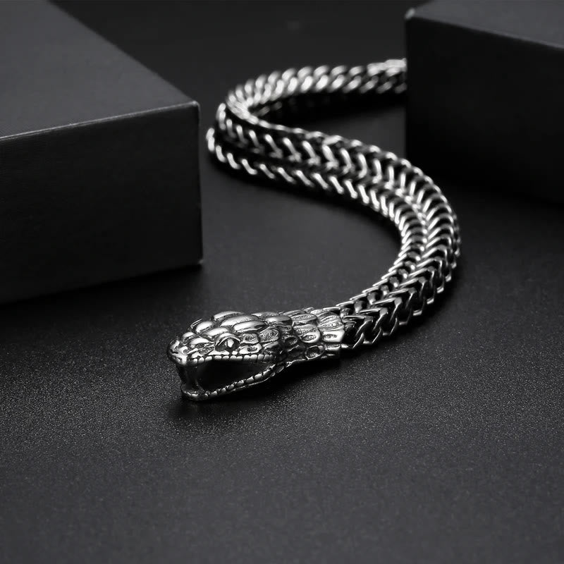 WorldNorse Double Snake Head Men Bracelet