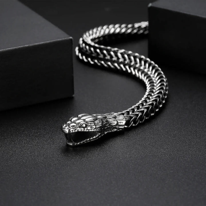 WorldNorse Double Snake Head Men Bracelet