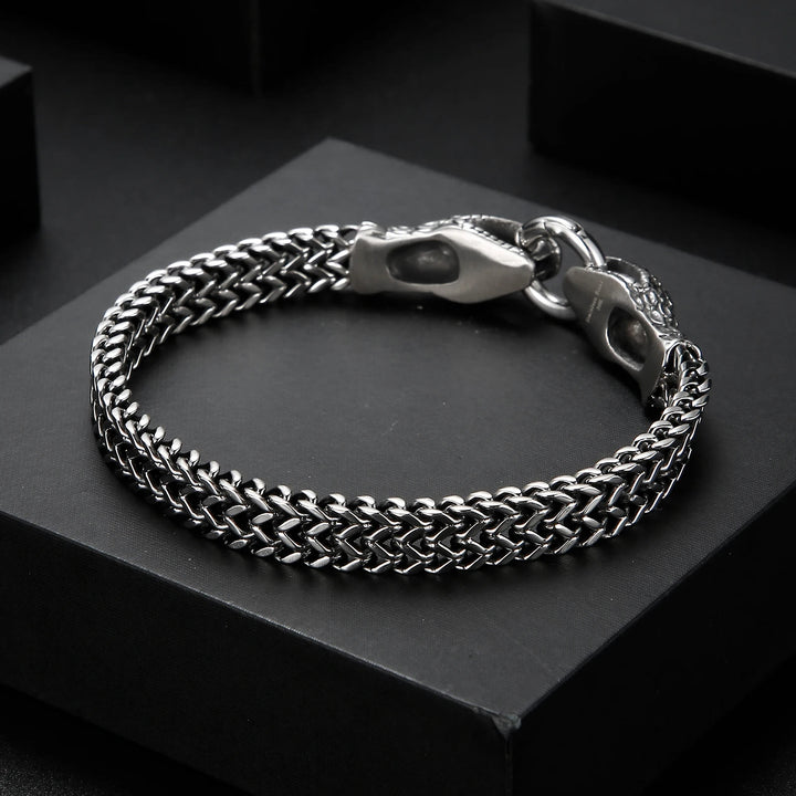 WorldNorse Double Snake Head Men Bracelet