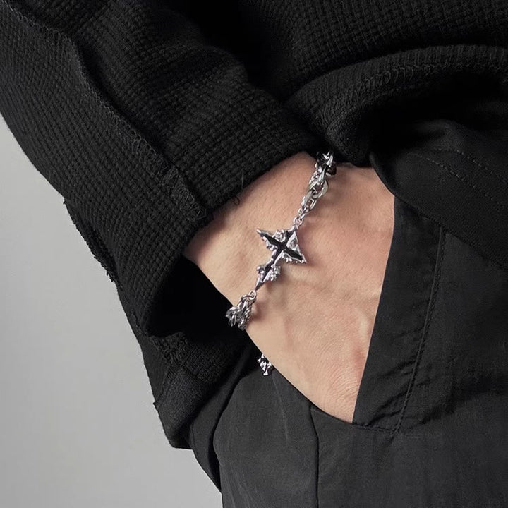WorldNorse Darkness Cross Cable Chain Bracelet - Bracelet - image 0