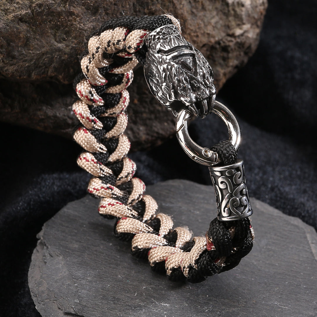 WorldNorse Viking Wolf Head Bear Braided Bracelet - Bear Claw - 23cm - image 8