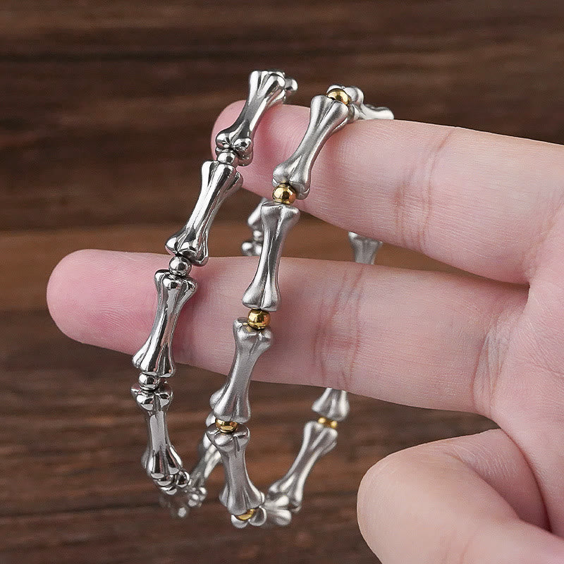 WorldNorse Stainless Steel Matte Bone Link Bracelet - image 2