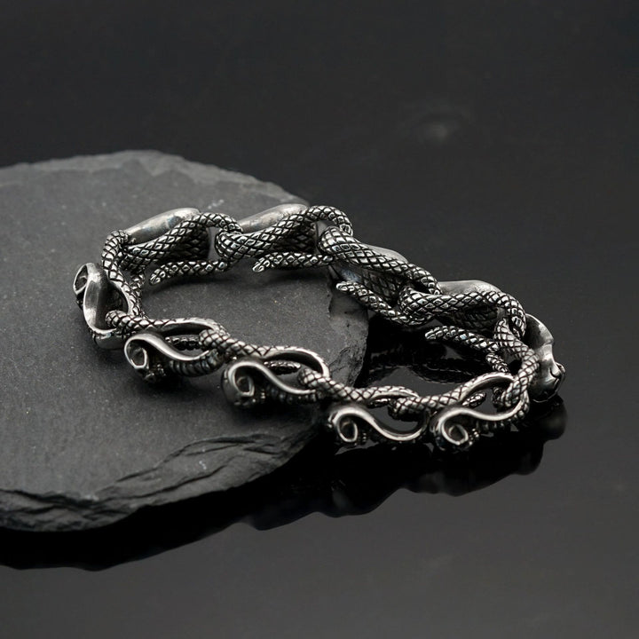 WorldNorse Gothic Skull Snake Bracelet - image 2