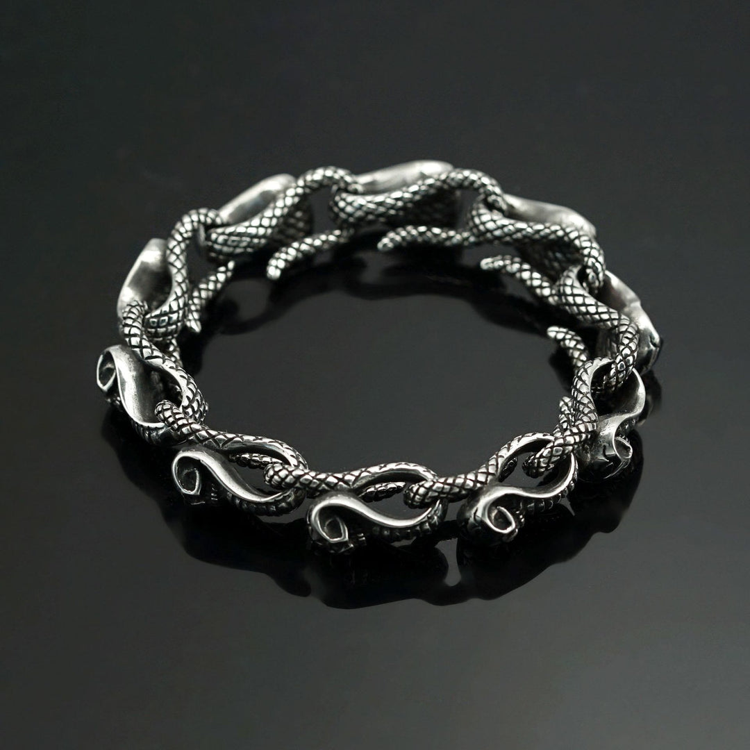 WorldNorse Gothic Skull Snake Bracelet - image 1