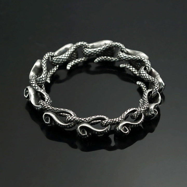WorldNorse Gothic Skull Snake Bracelet - image 1