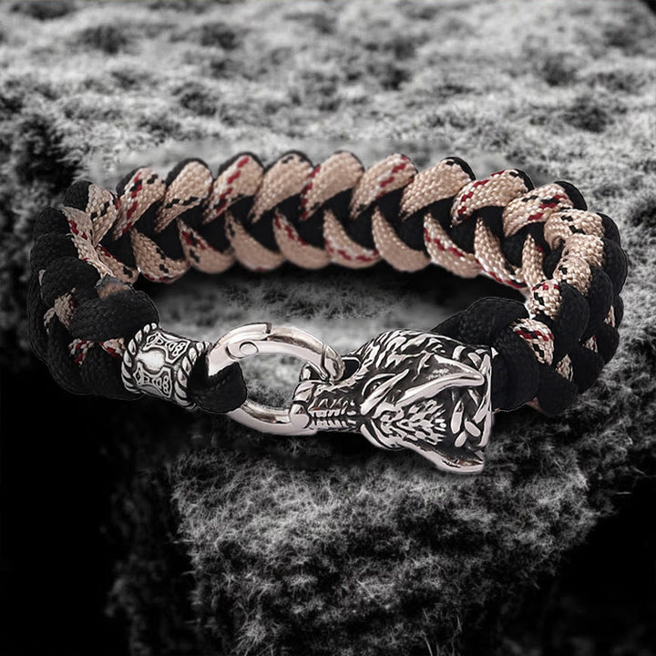 WorldNorse Viking Wolf Head Bear Braided Bracelet - image 5