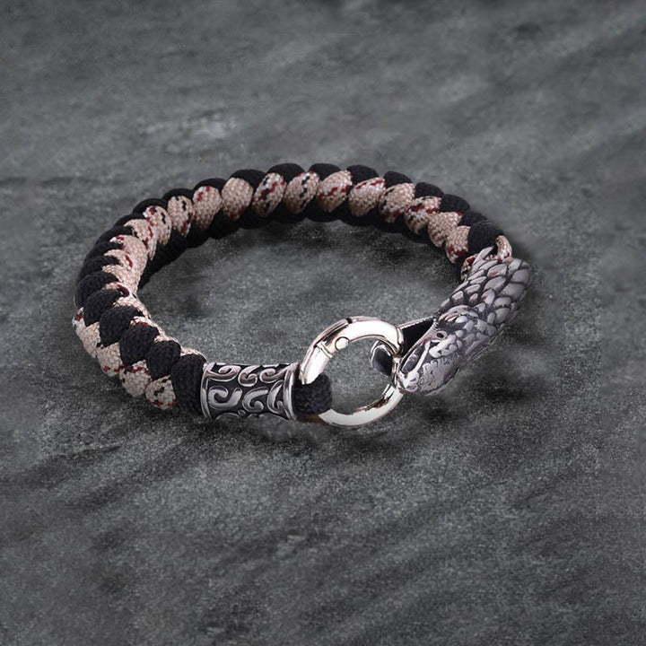 WorldNorse Jörmungandr Norse Snake Head Braided Bracelet - image 2