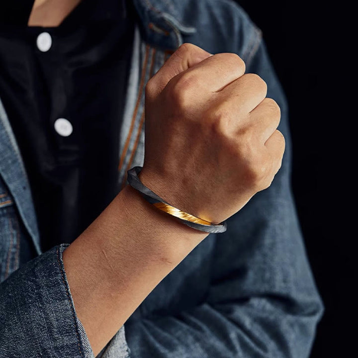 WorldNorse 999 Sterling Silver Flowing Fire Inlay Bracelet - image 1