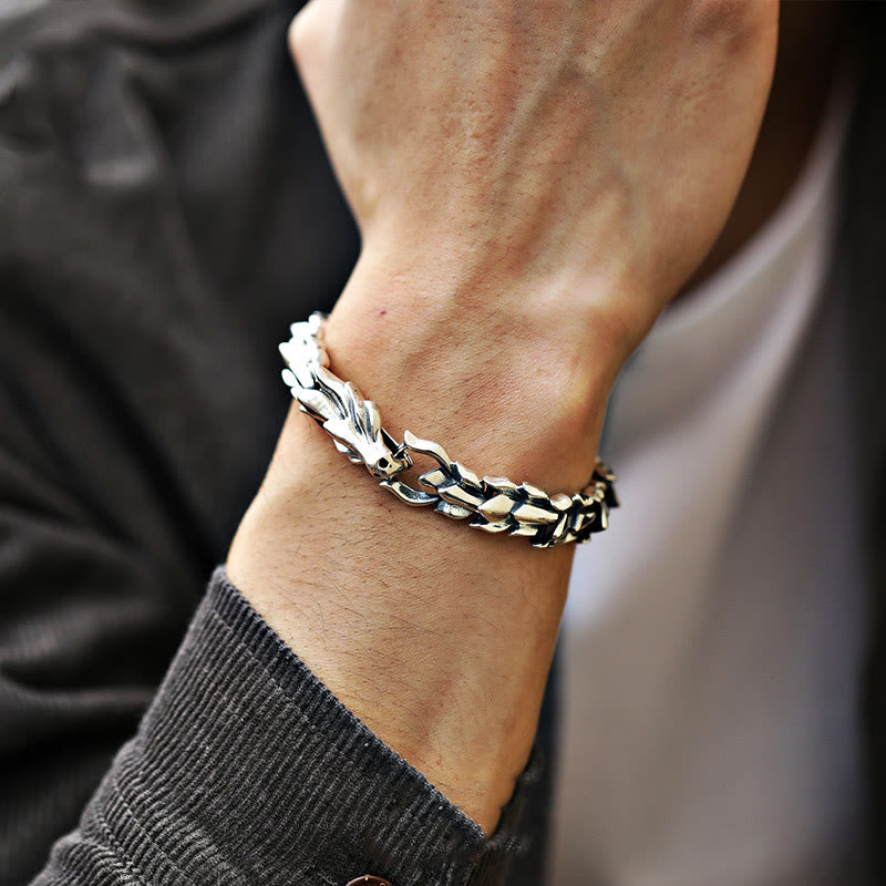 WorldNorse Handcrafted 925 Silver Protection Force Dragon Bracelet - image 3
