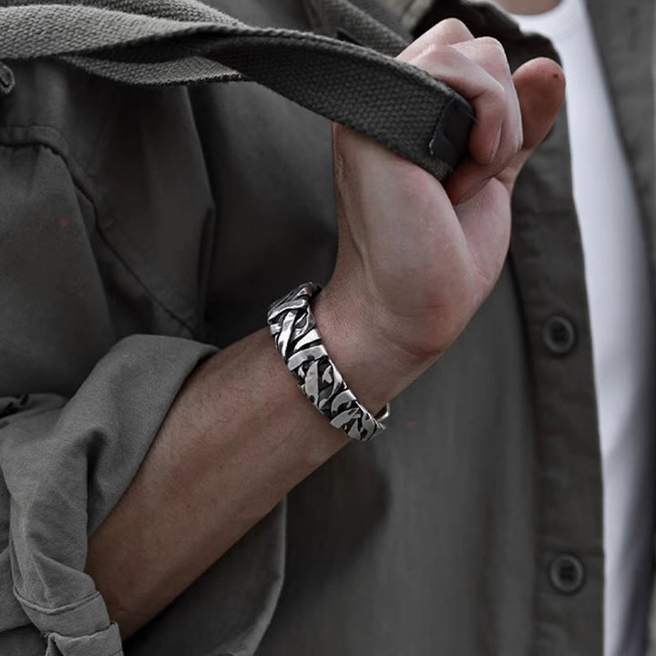 WorldNorse 925 Sterling Silver Faux Braided Bracelet