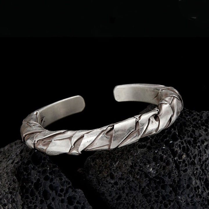 WorldNorse Handcrafted 925 Silver Braided Bracelet - 17-18cm - NO THANKS - image 0