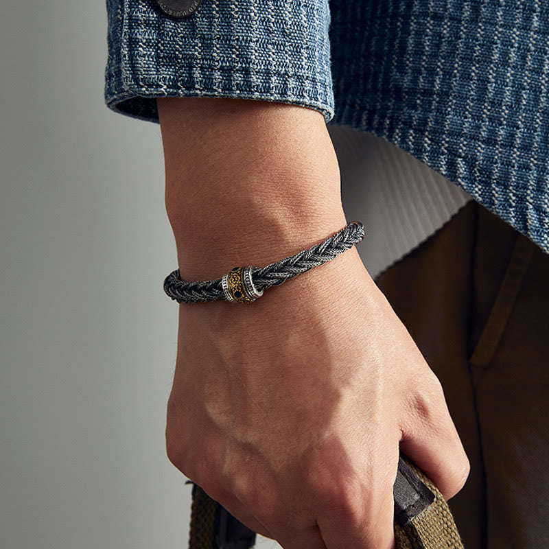 WorldNorse 925 Sterling Silver Braided Woven Bracelet - 17-18cm - image 0