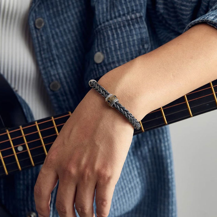 WorldNorse 925 Sterling Silver Braided Woven Bracelet - image 2