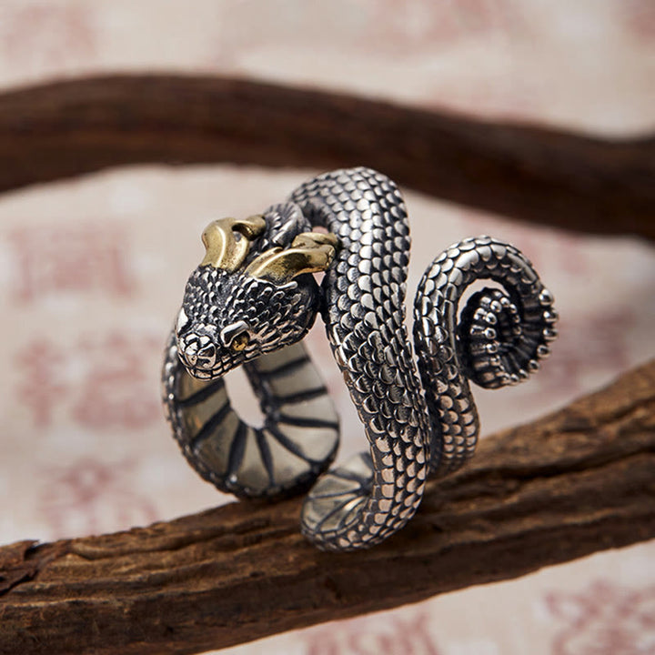 WorldNorse Handcrafted 925 Silver Snake Jormungandr Ring - image 3