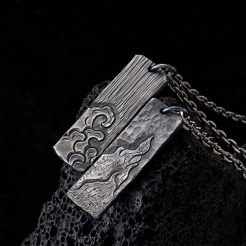 WorldNorse 925 Sterling Silver Waves Fire Necklace - image 0