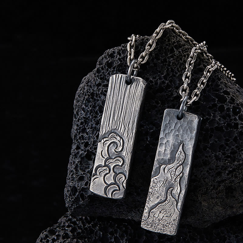 WorldNorse 925 Sterling Silver Waves Fire Necklace - image 2