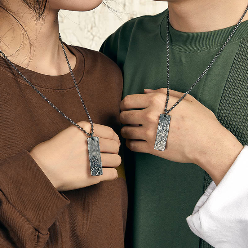 WorldNorse 925 Sterling Silver Waves Fire Necklace - image 4