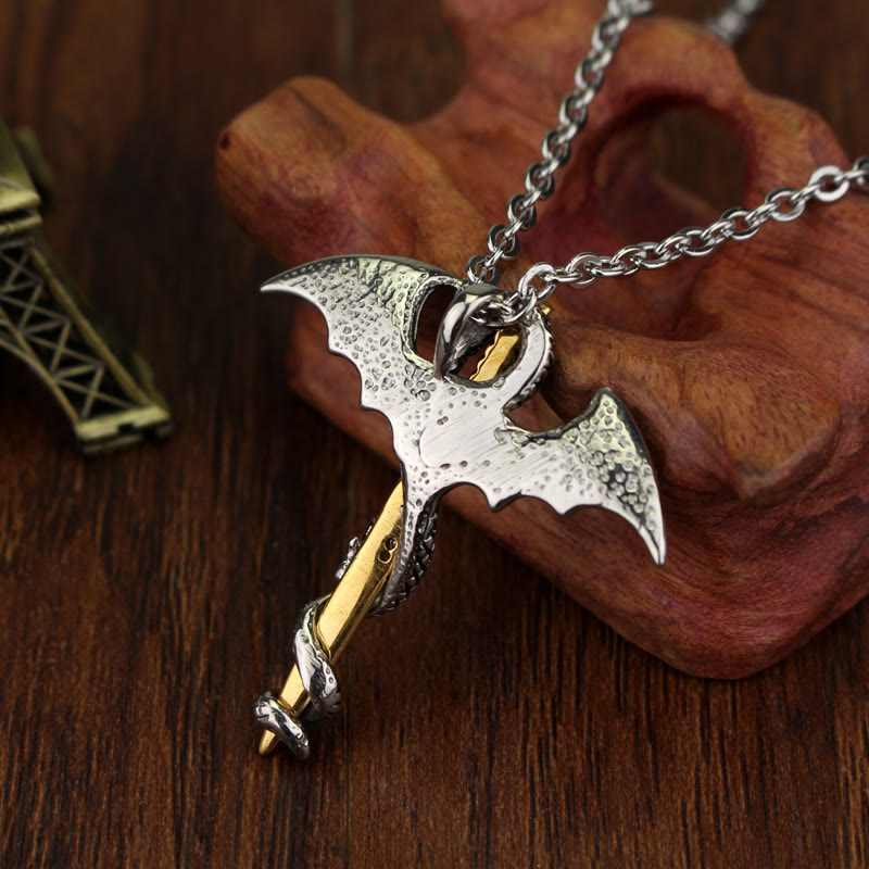 WorldNorse Pterosaur Golden Sword Luminous Necklace - image 8