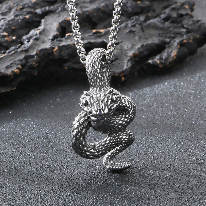 WorldNorse Coiled Snake Pendant Necklace - Snake - image 0