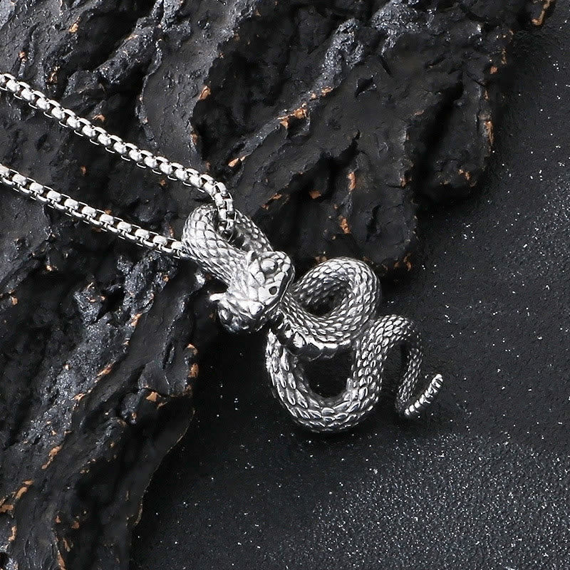 WorldNorse Coiled Snake Pendant Necklace - image 2