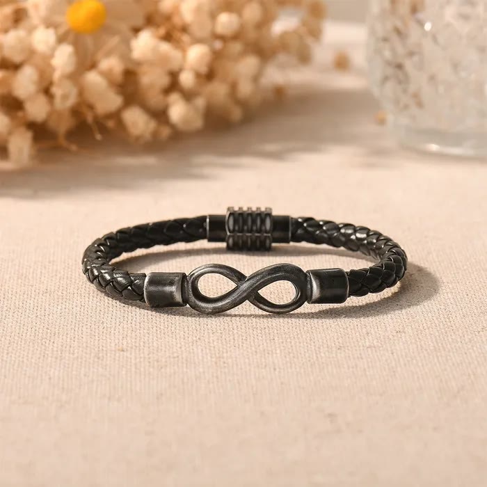 WorldNorse Infinity Braided Leather Vintage Bracelet - image 3
